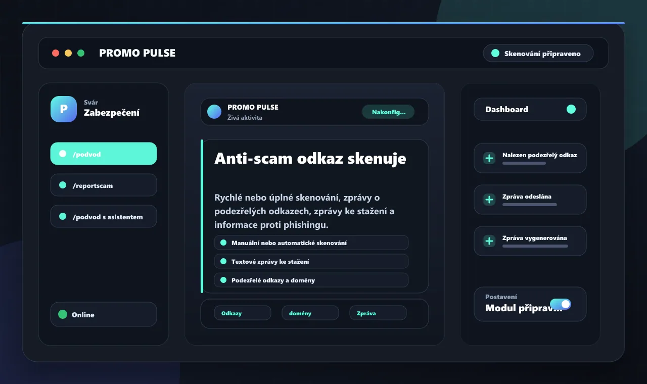 Anti-scam odkaz skenuje