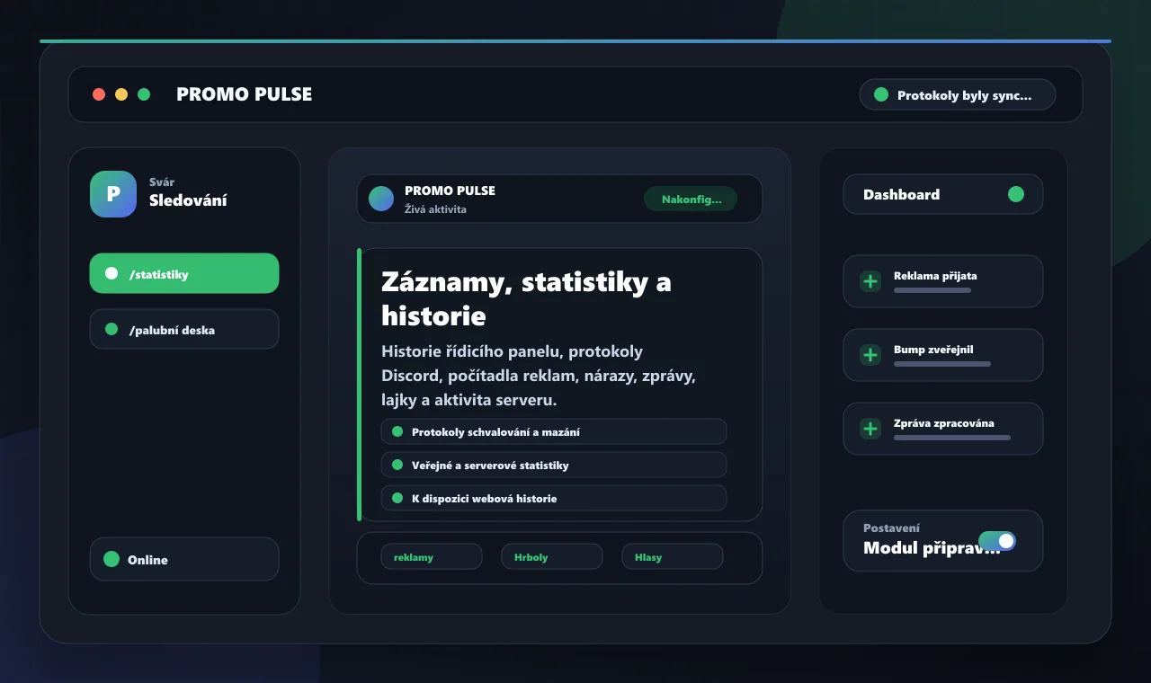 Záznamy, statistiky a historie