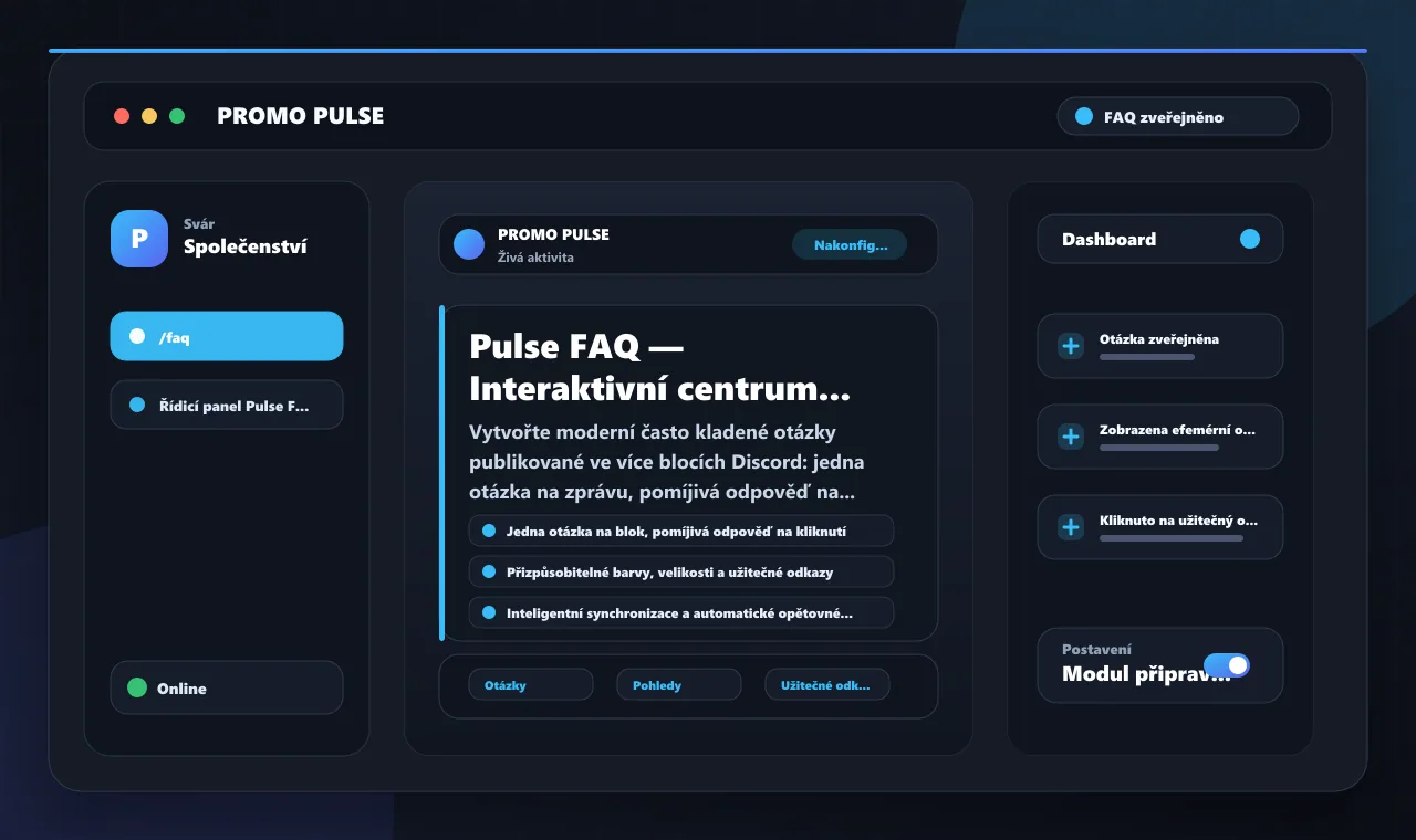 Pulse FAQ — Interaktivní centrum nápovědy