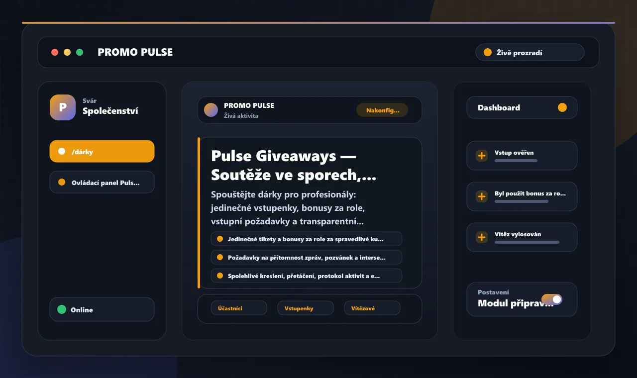 Pulse Giveaways — Soutěže ve sporech, které skutečně zaujmou