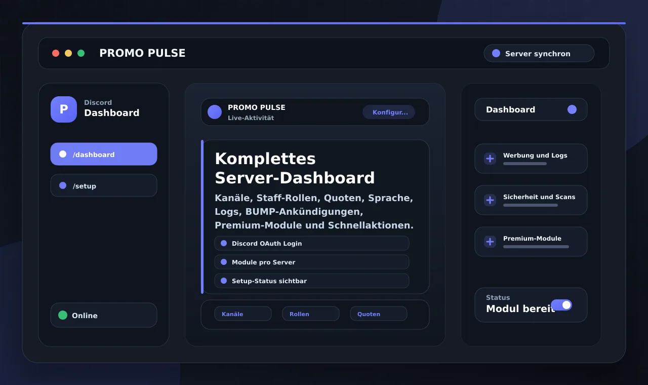 Komplettes Server-Dashboard
