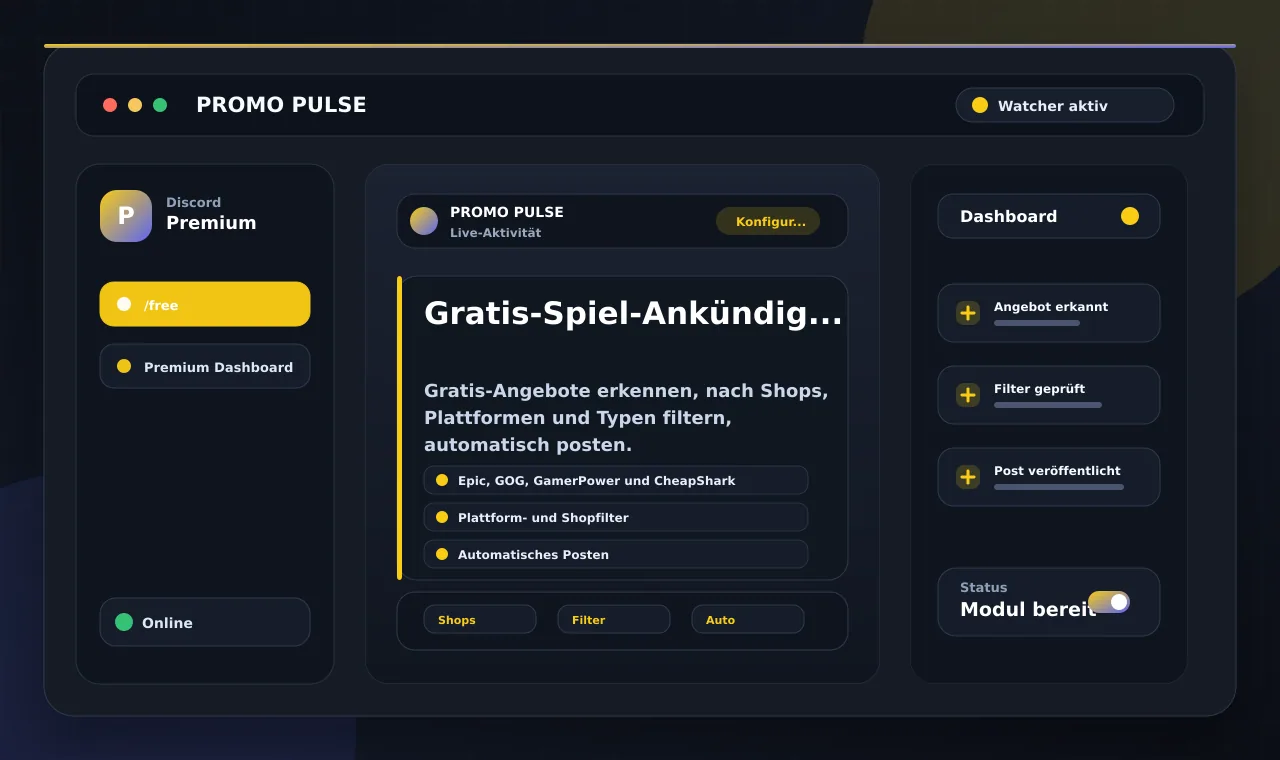 Gratis-Spiel-Ankündigungen