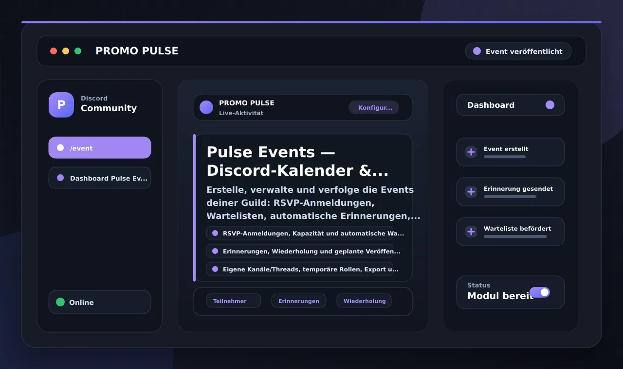 Pulse Events — Discord-Kalender & Events