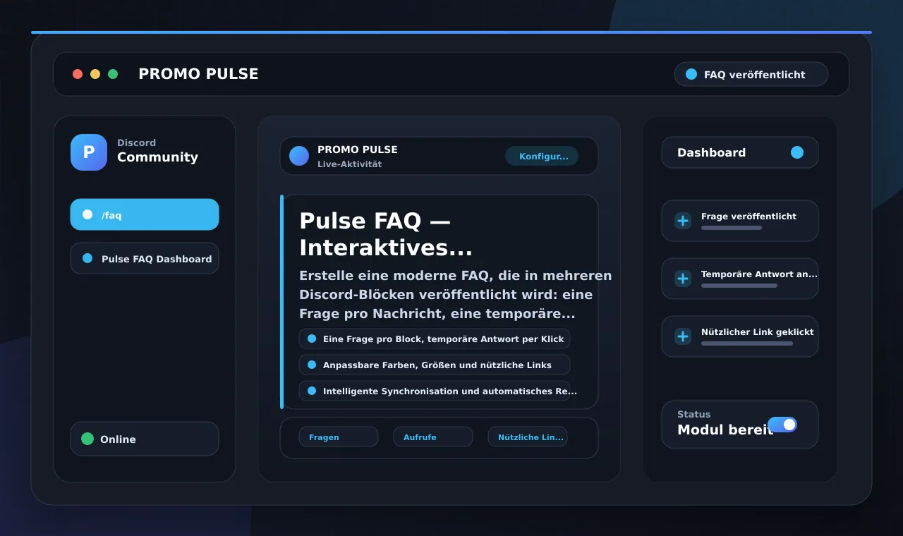 Pulse FAQ — Interaktives Hilfezentrum