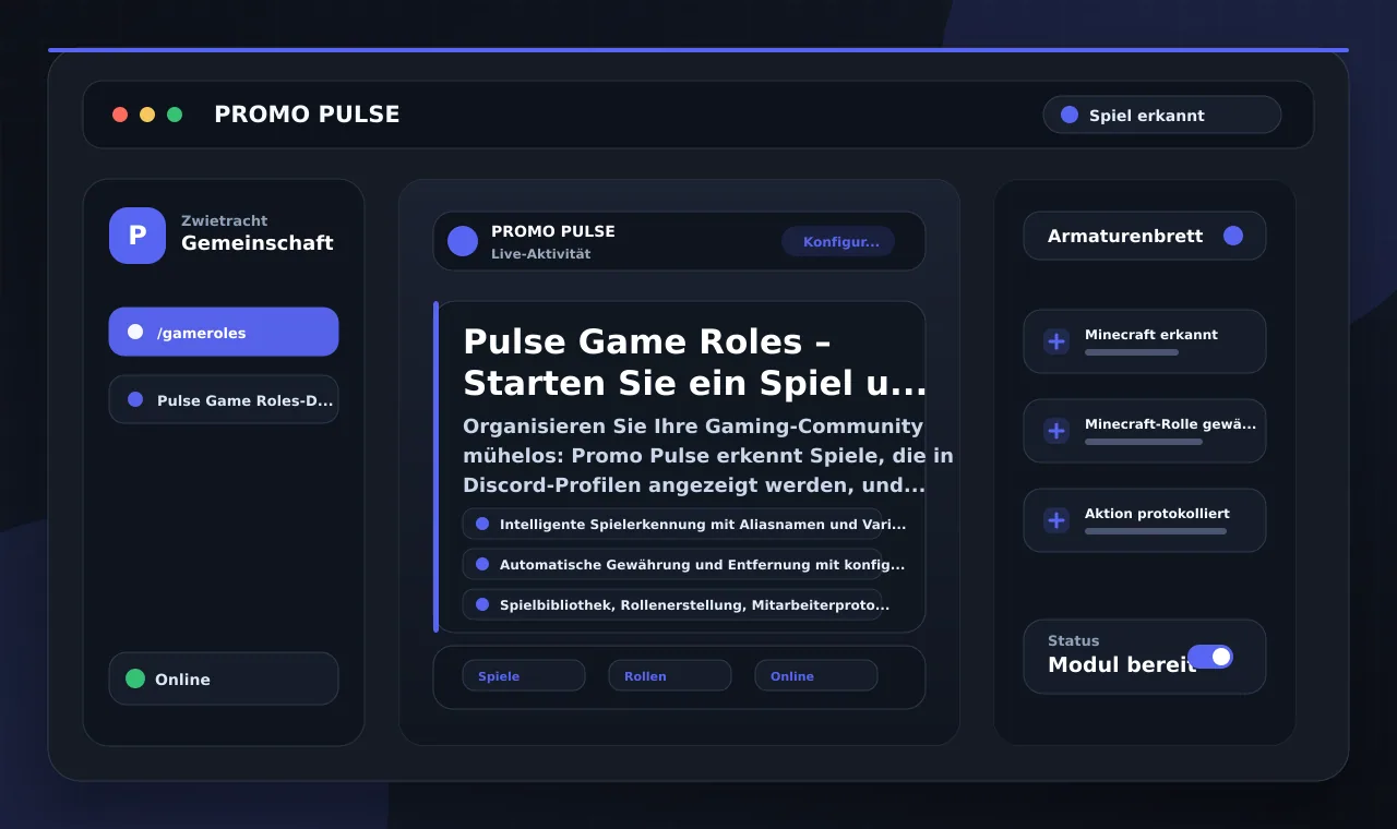 Pulse Game Roles – Starten Sie ein Spiel und holen Sie sich Ihre Rolle