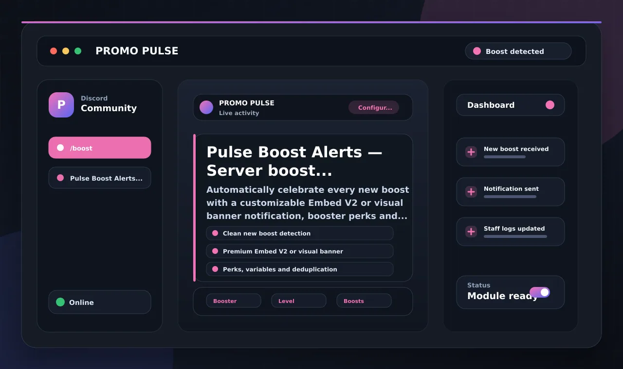 Pulse Boost Alerts — Server boost notifications