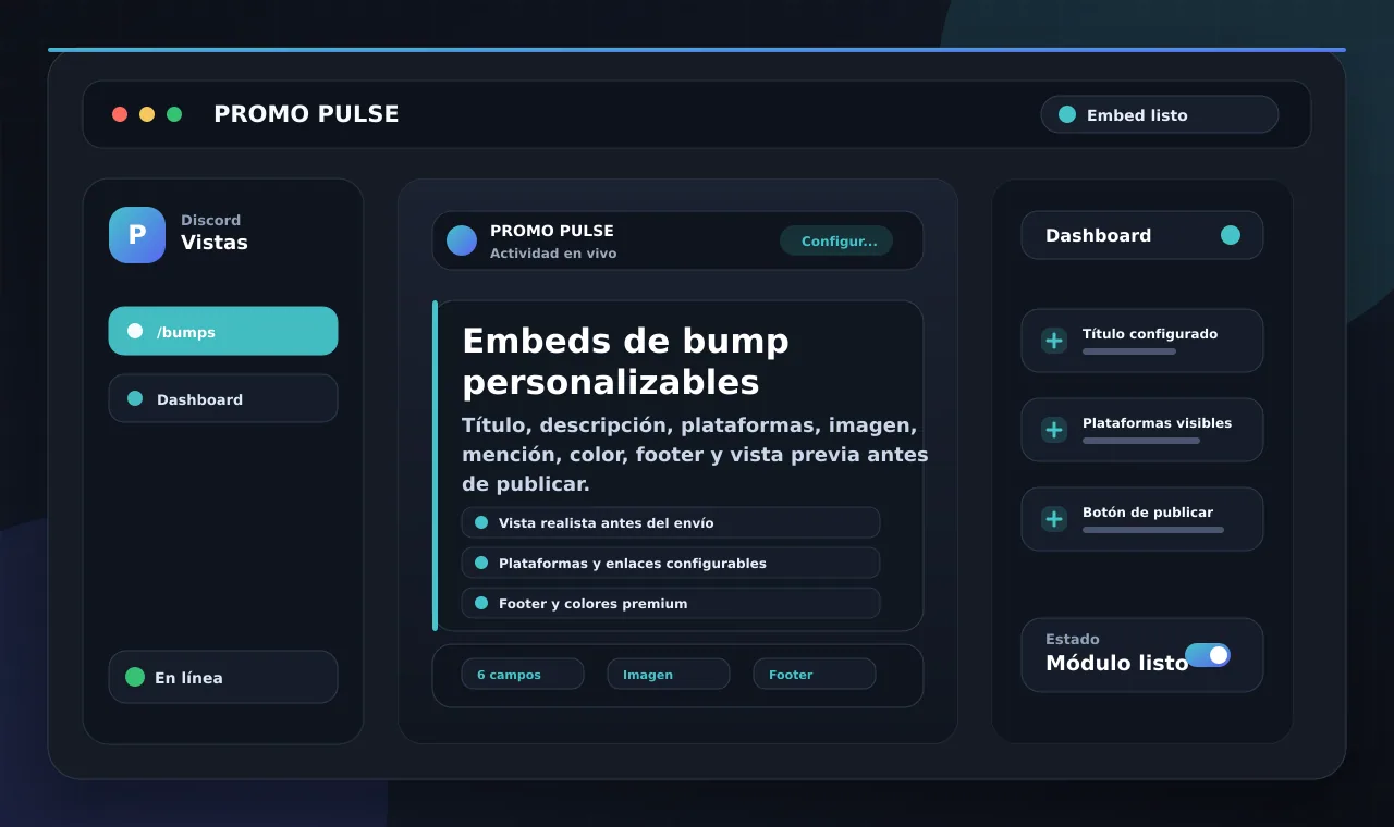 Embeds de bump personalizables