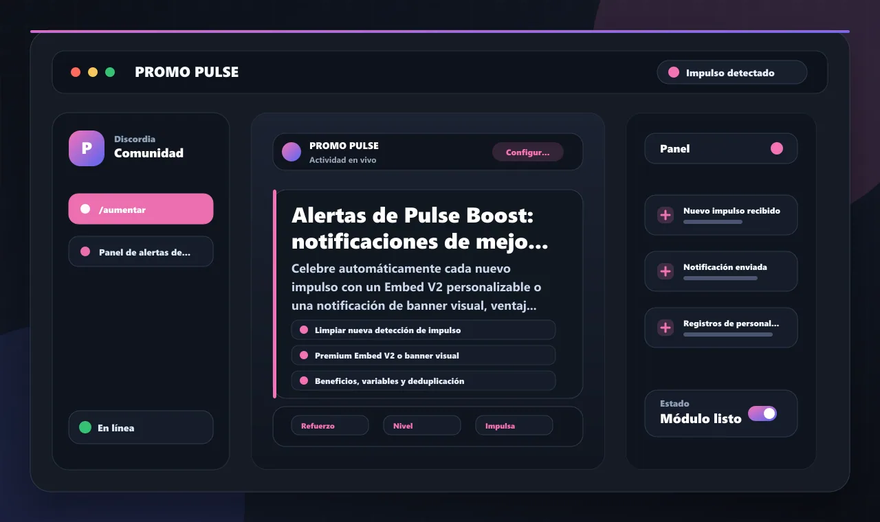Alertas de Pulse Boost: notificaciones de mejora del servidor