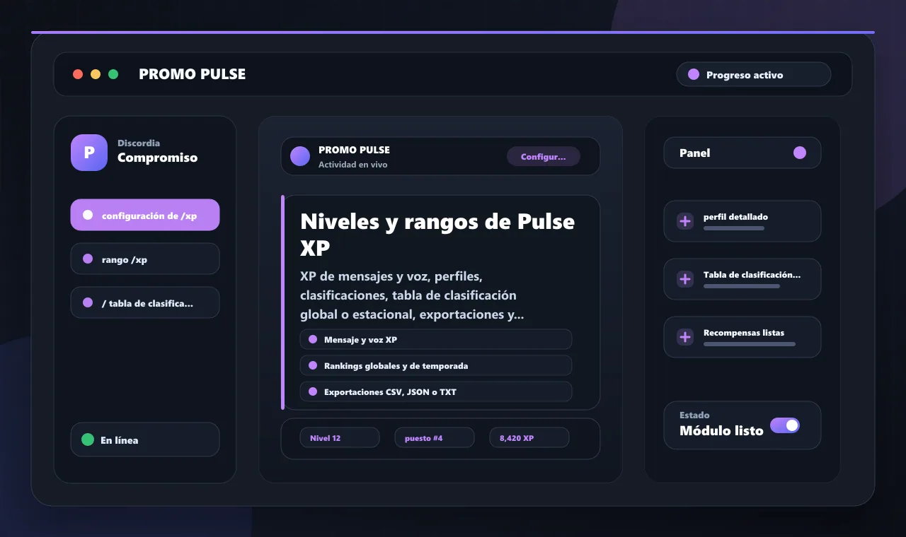 Niveles y rangos de Pulse XP