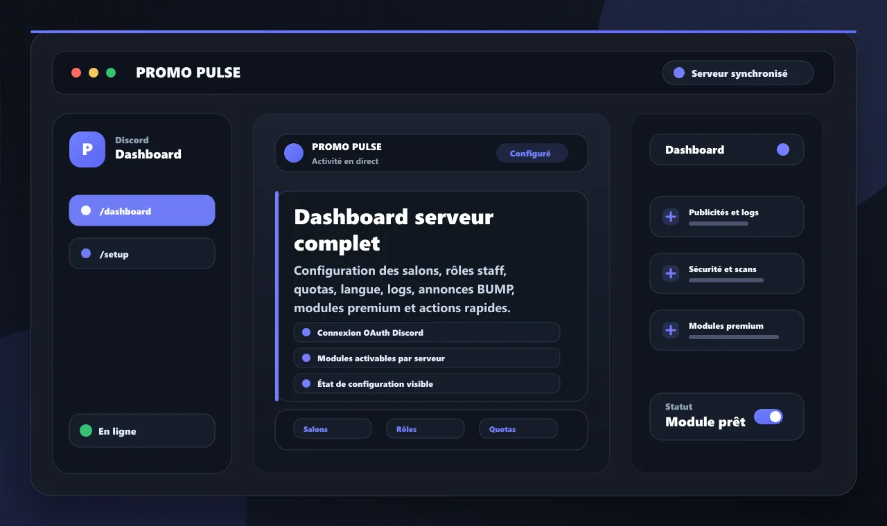 Dashboard serveur complet
