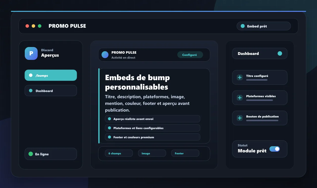 Embeds de bump personnalisables