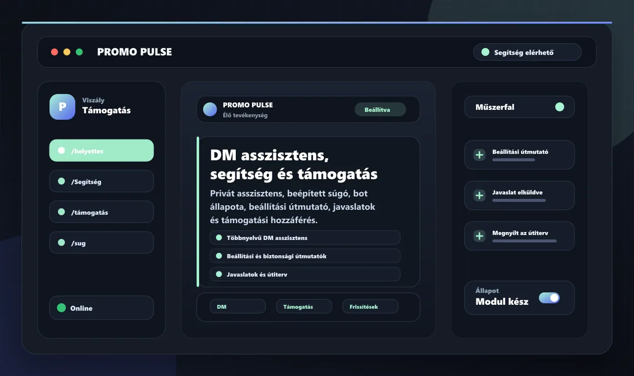 DM asszisztens, segítség és támogatás
