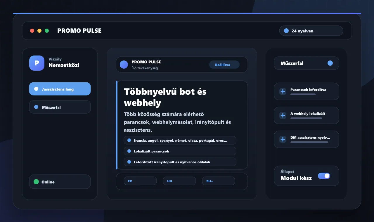 Többnyelvű bot és webhely