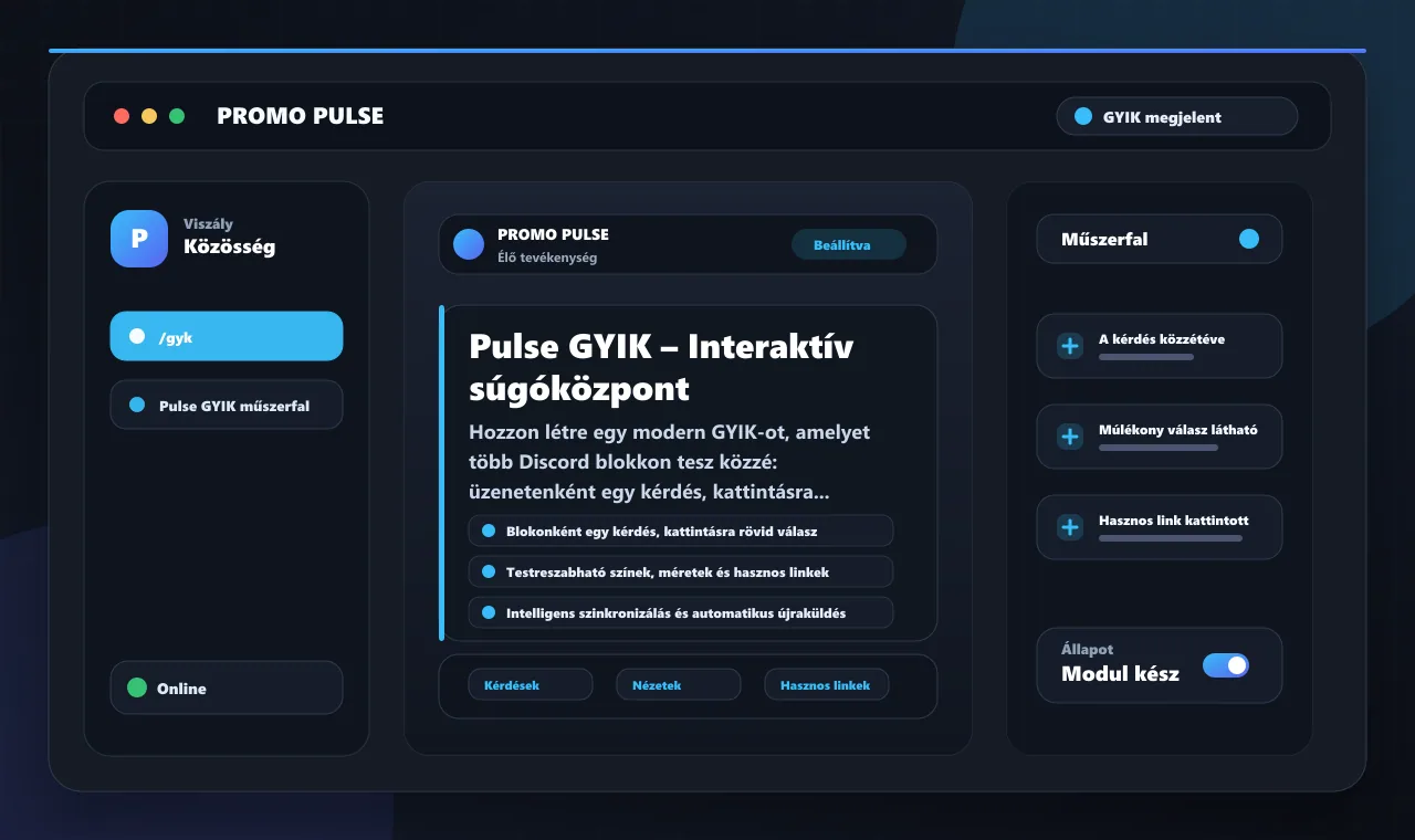 Pulse GYIK – Interaktív súgóközpont