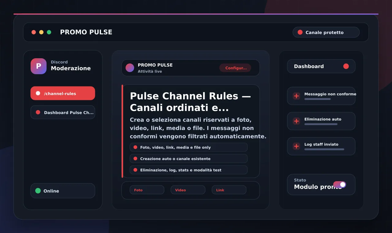 Pulse Channel Rules — Canali ordinati e contenuti controllati