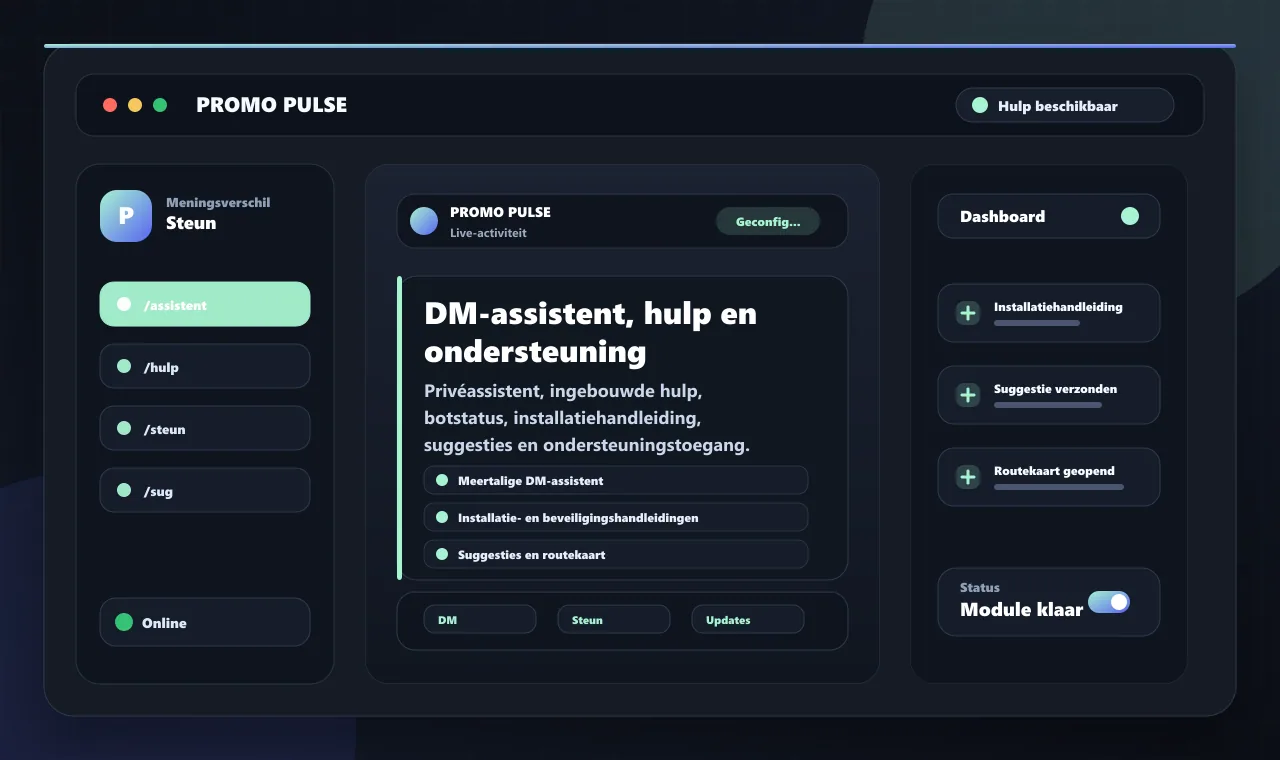 DM-assistent, hulp en ondersteuning