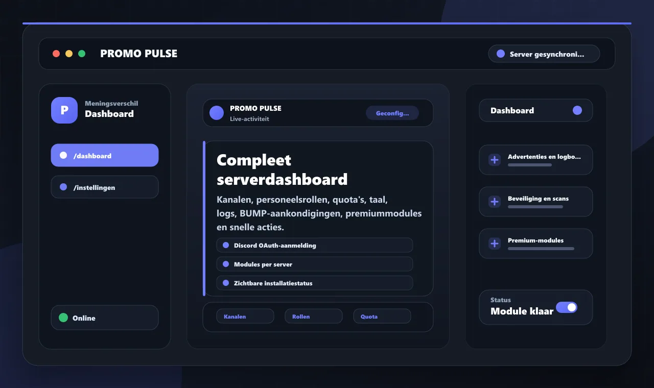 Compleet serverdashboard