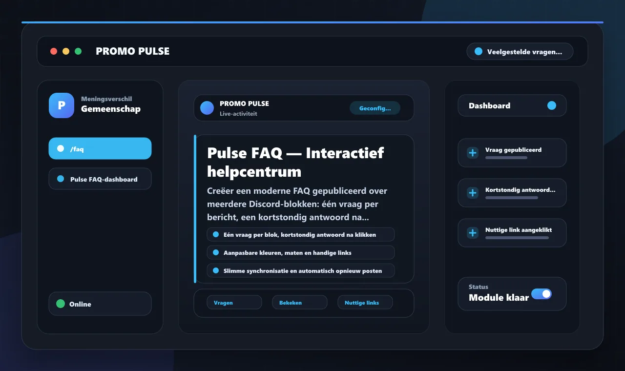 Pulse FAQ — Interactief helpcentrum