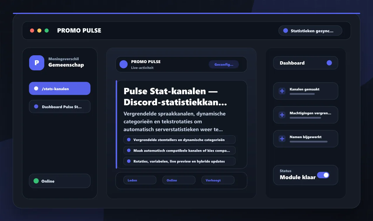 Pulse Stat-kanalen — Discord-statistiekkanalen
