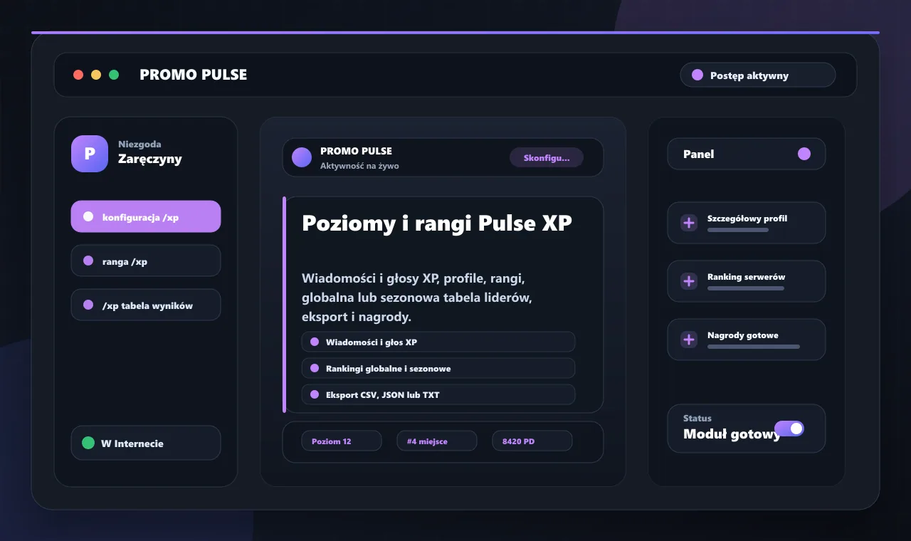 Poziomy i rangi Pulse XP