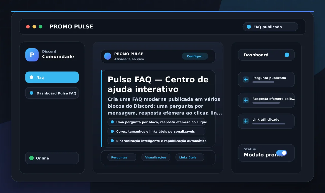 Pulse FAQ — Centro de ajuda interativo