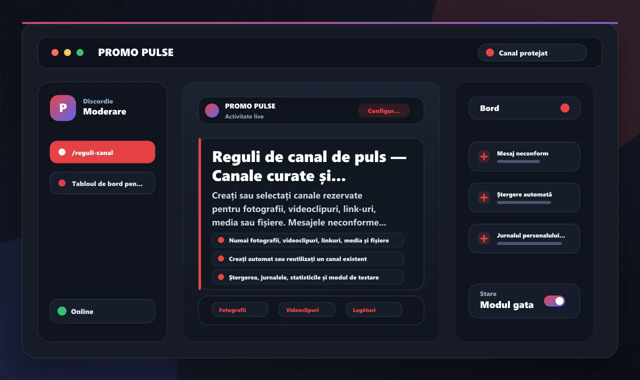 Reguli de canal de puls — Canale curate și conținut controlat
