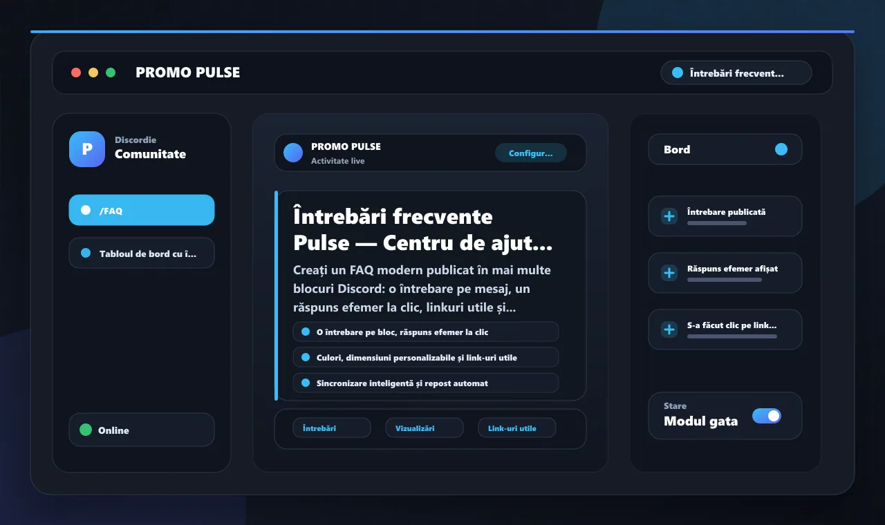 Întrebări frecvente Pulse — Centru de ajutor interactiv