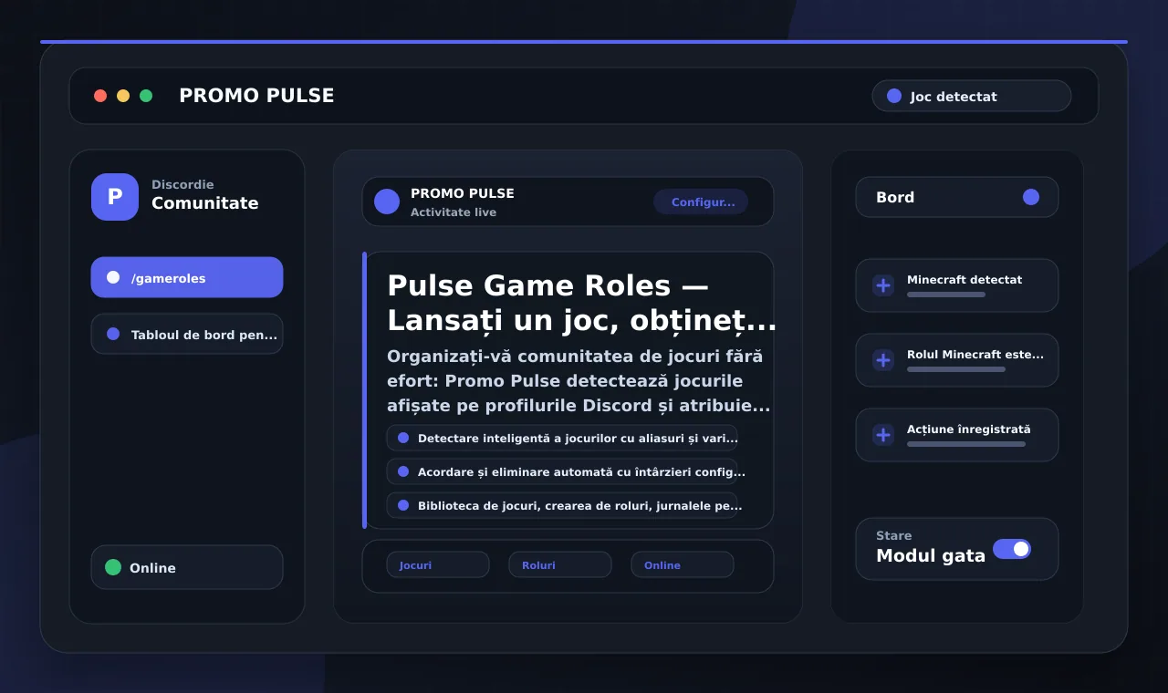 Pulse Game Roles — Lansați un joc, obțineți rolul dvs