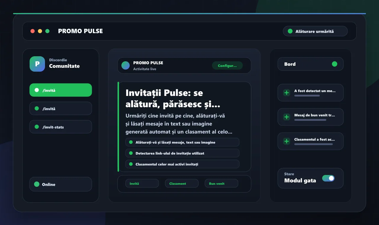 Invitații Pulse: se alătură, părăsesc și clasament