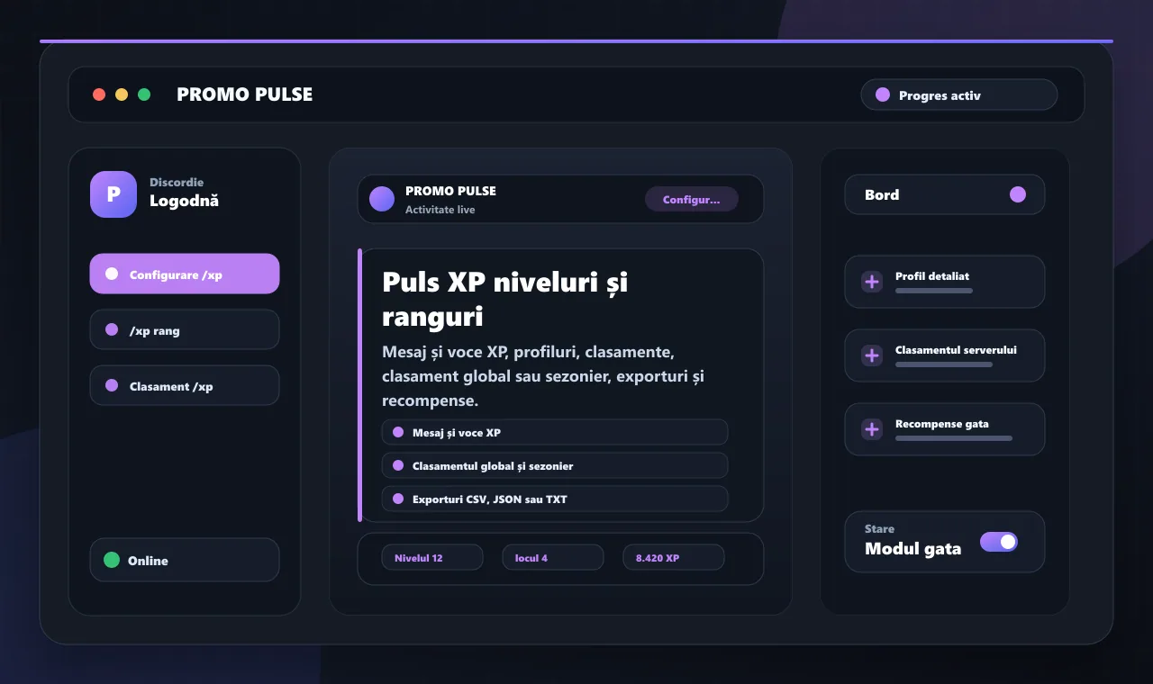 Puls XP niveluri și ranguri
