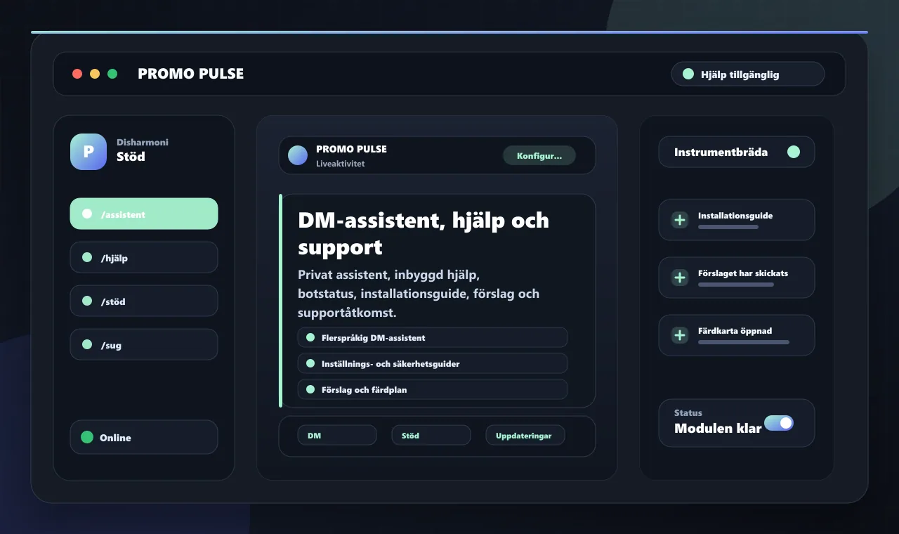 DM-assistent, hjälp och support