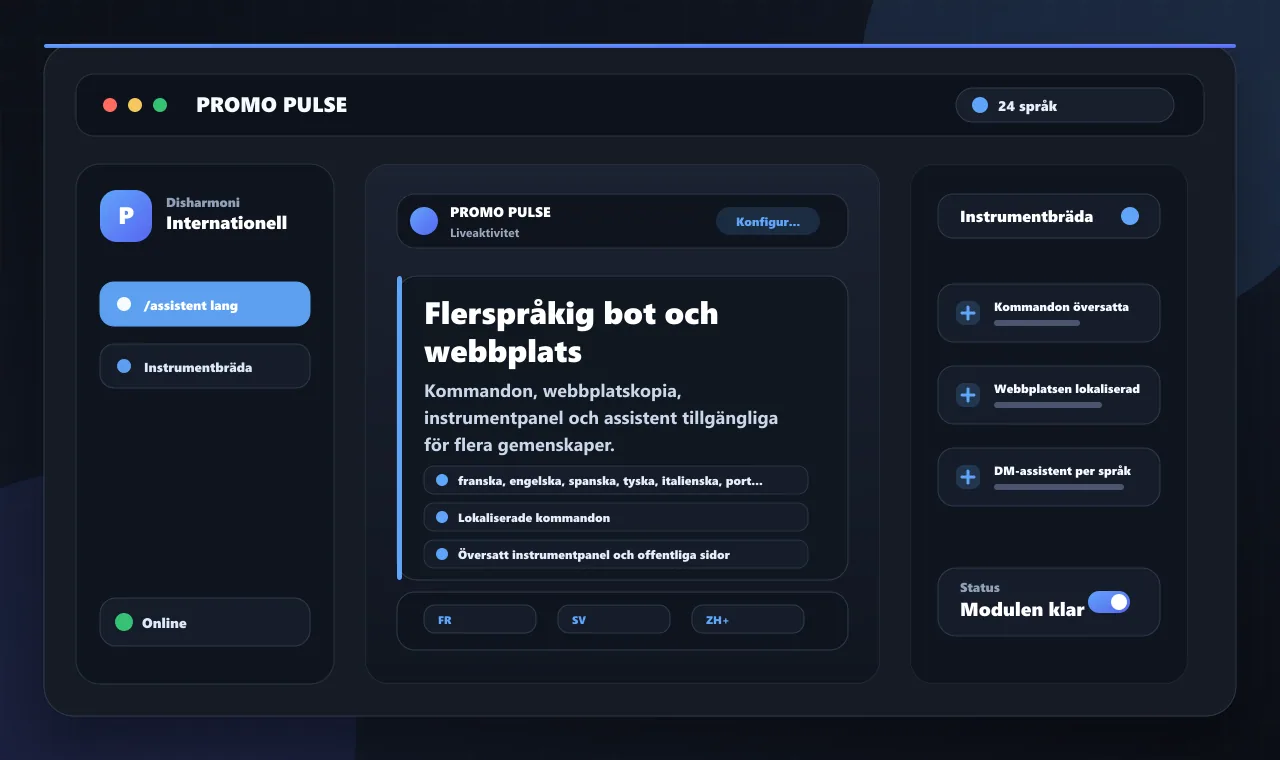 Flerspråkig bot och webbplats