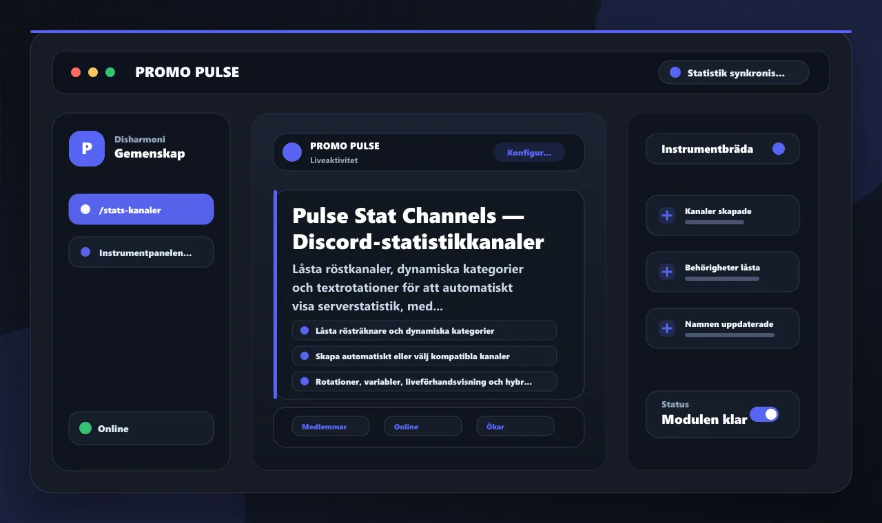 Pulse Stat Channels — Discord-statistikkanaler