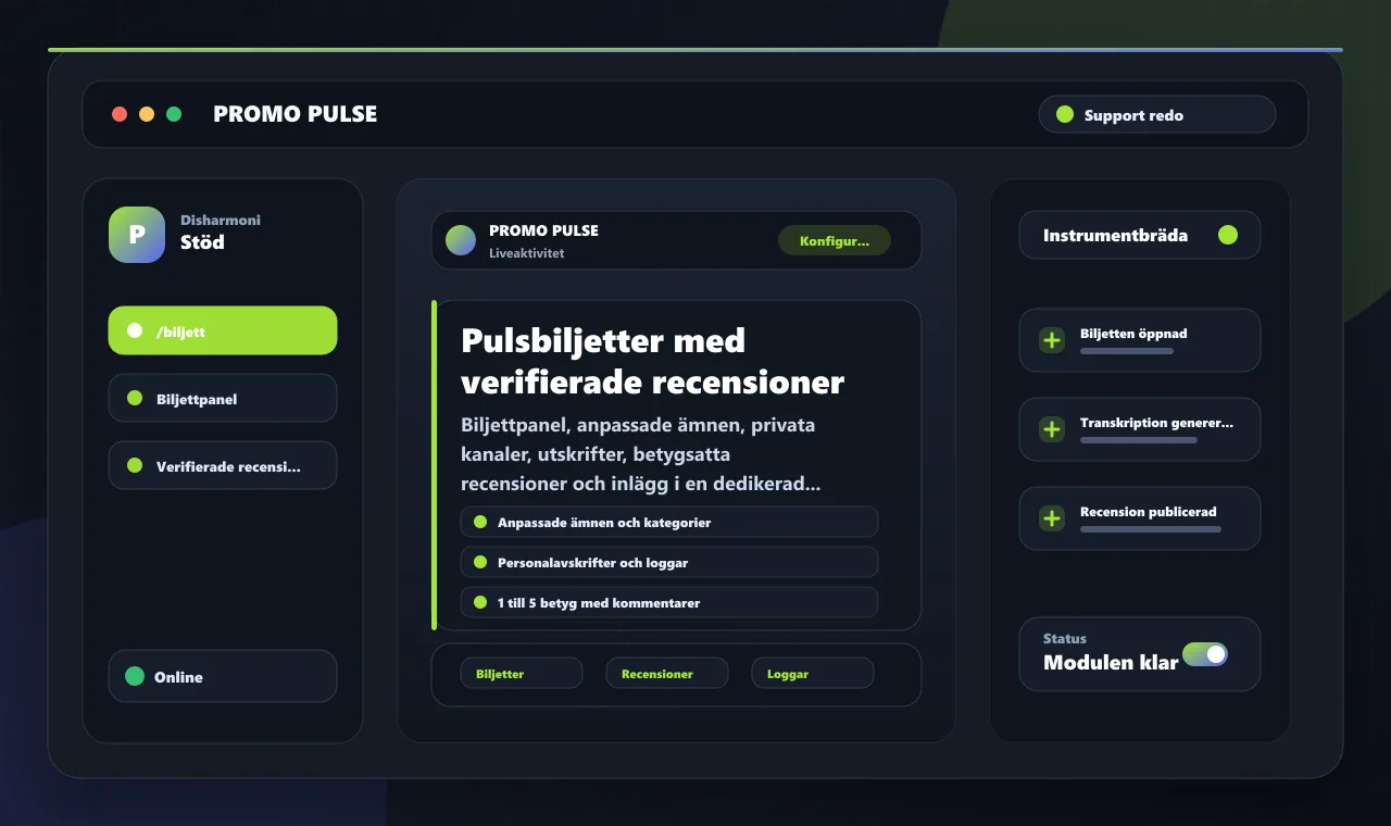 Pulsbiljetter med verifierade recensioner