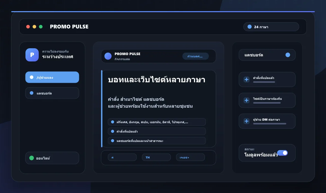 บอทและเว็บไซต์หลายภาษา