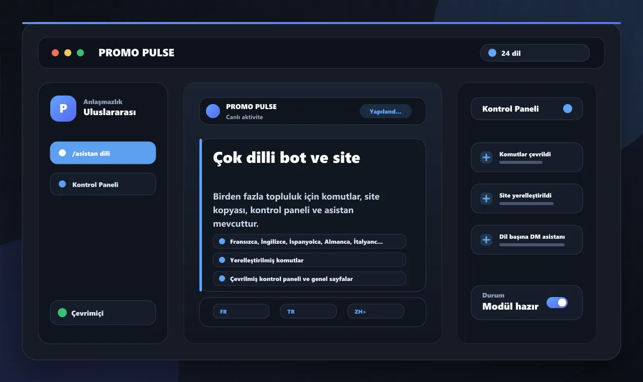 Çok dilli bot ve site