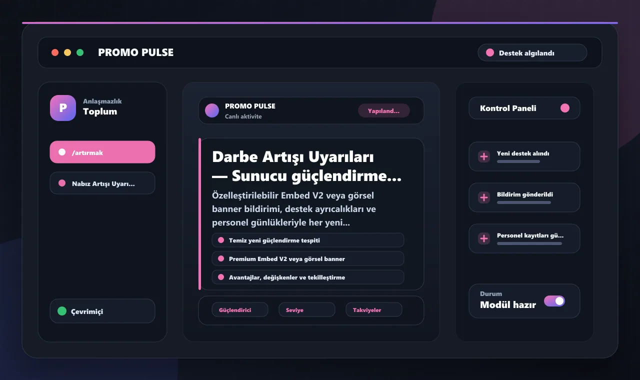 Darbe Artışı Uyarıları — Sunucu güçlendirme bildirimleri