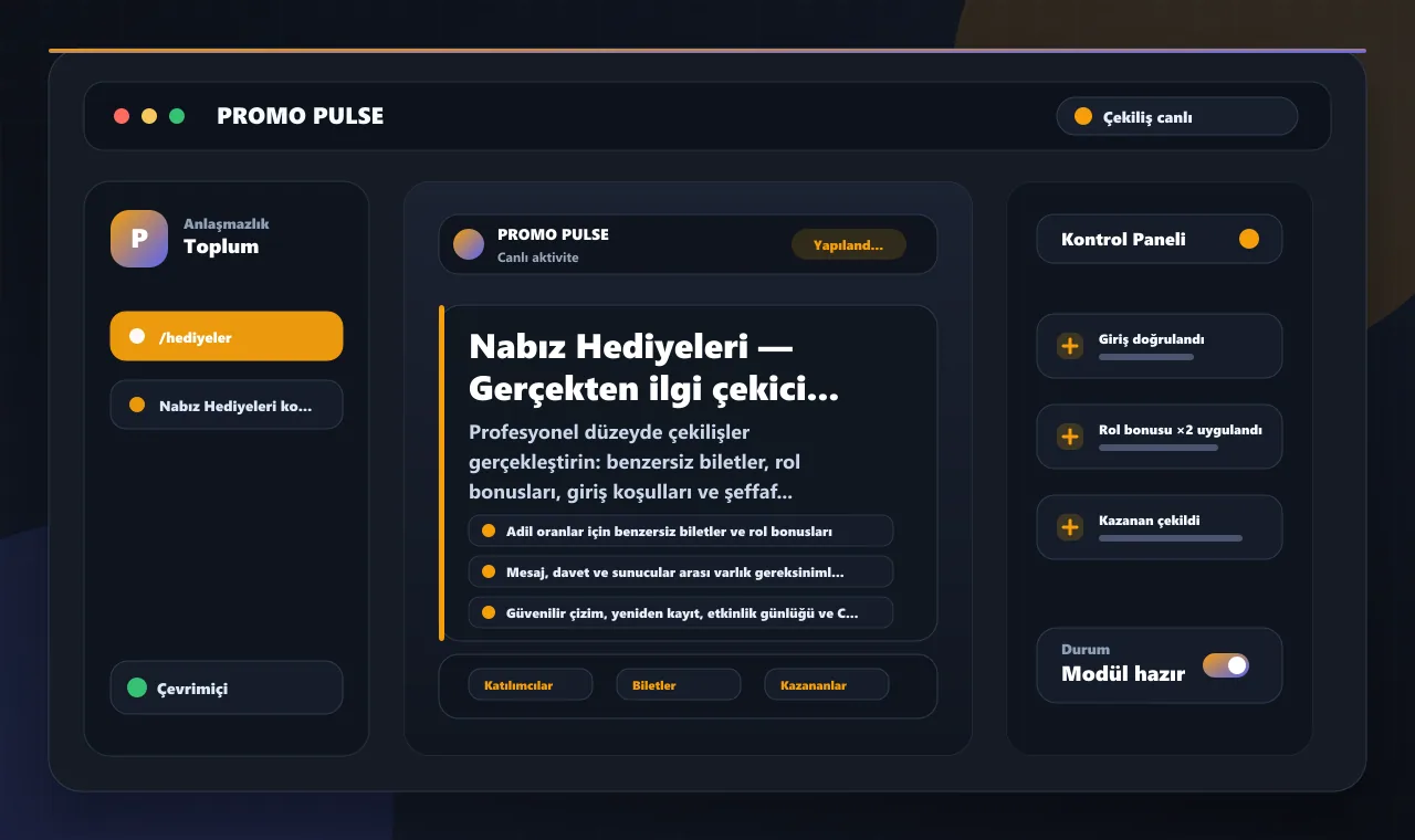 Nabız Hediyeleri — Gerçekten ilgi çekici Discord yarışmaları