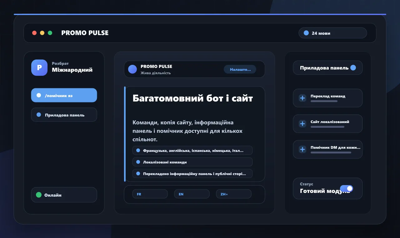 Багатомовний бот і сайт