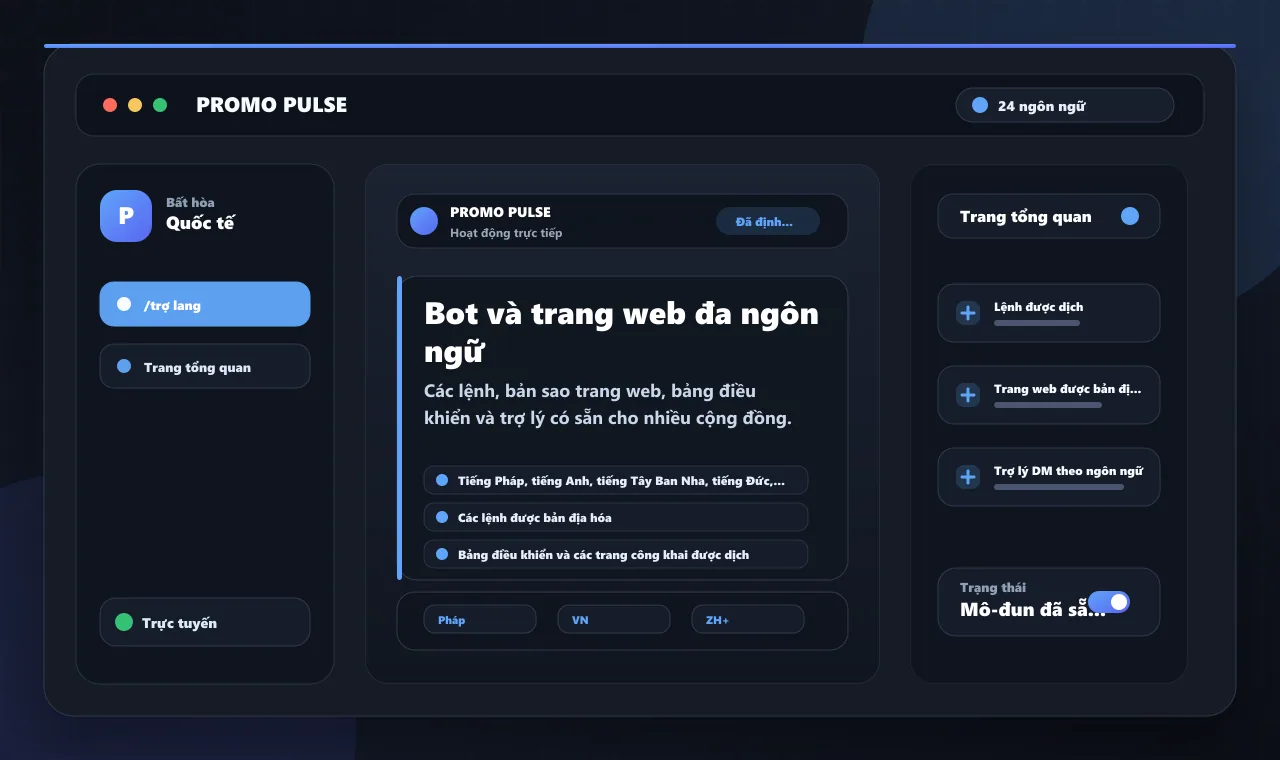 Bot và trang web đa ngôn ngữ