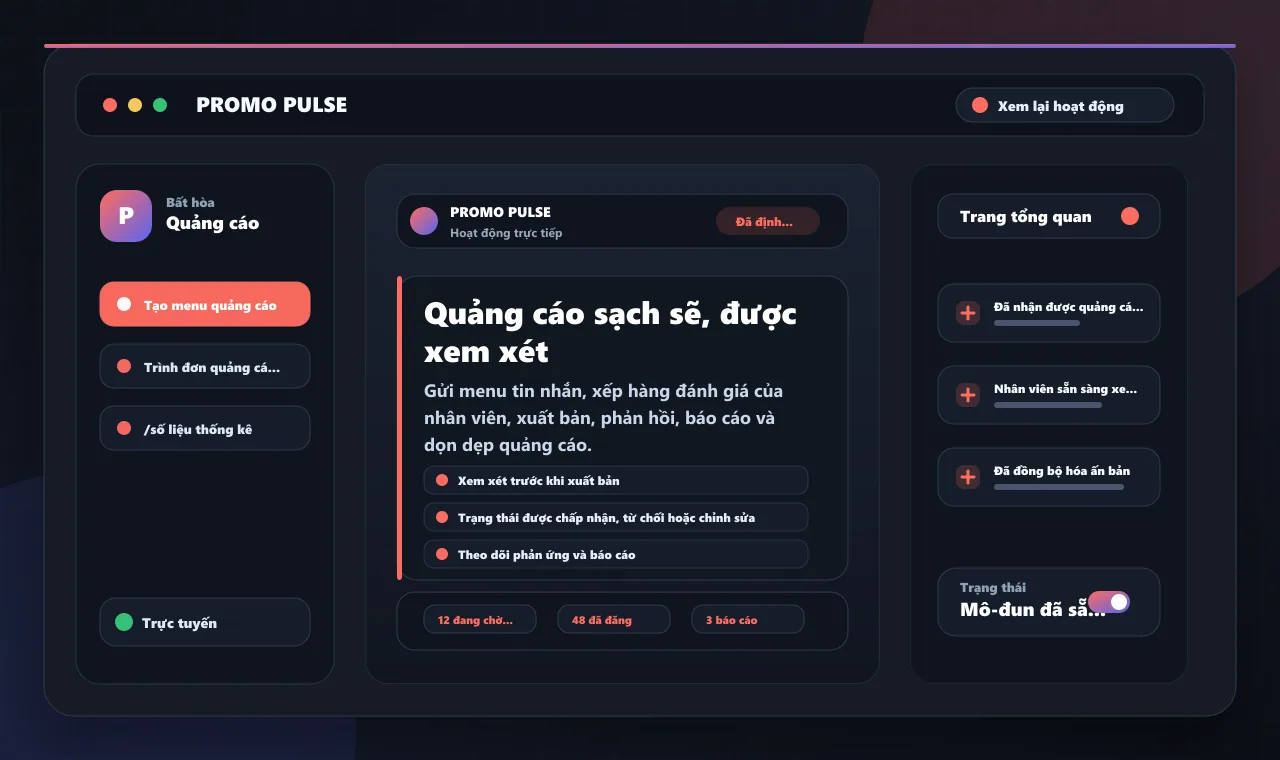 Quảng cáo sạch sẽ, được xem xét
