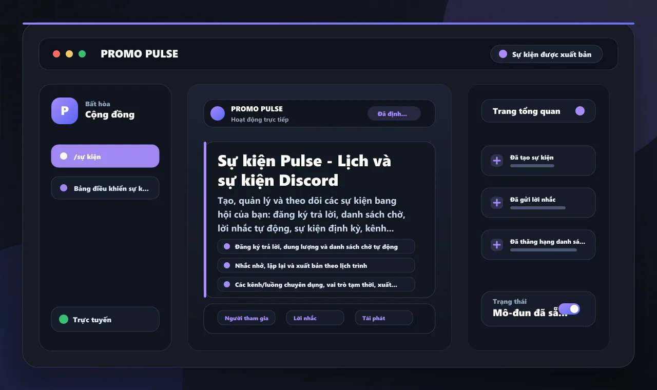Sự kiện Pulse - Lịch và sự kiện Discord