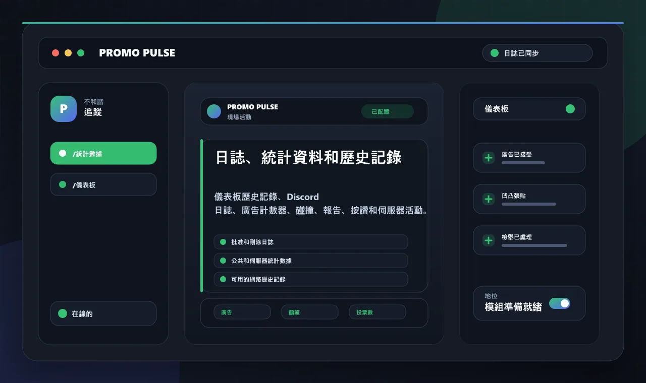 日誌、統計資料和歷史記錄