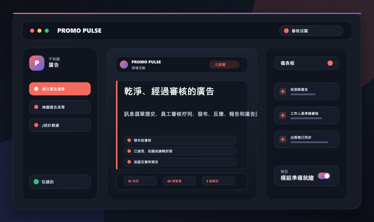 乾淨、經過審核的廣告