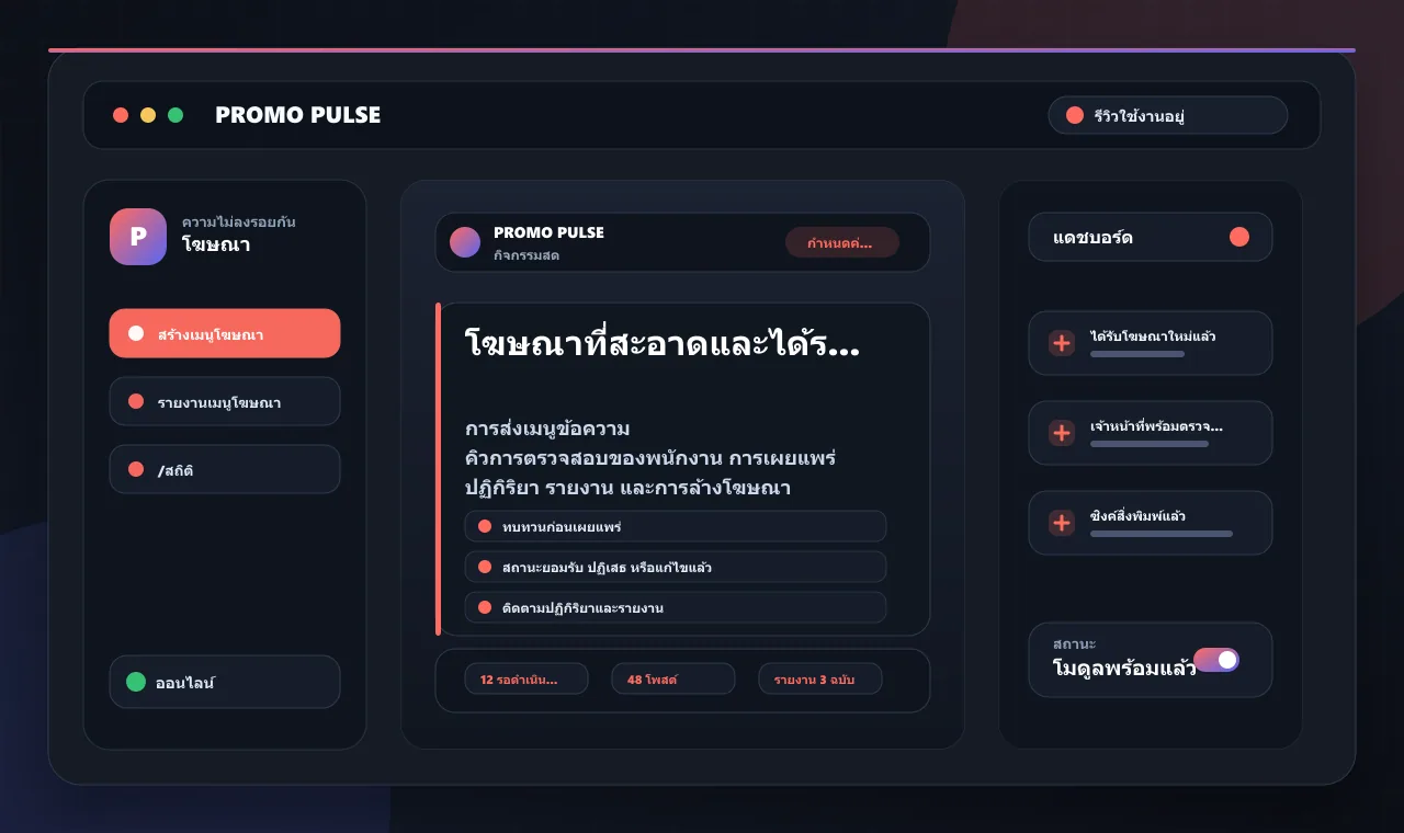 โฆษณาที่สะอาดและได้รับการตรวจทานแล้ว